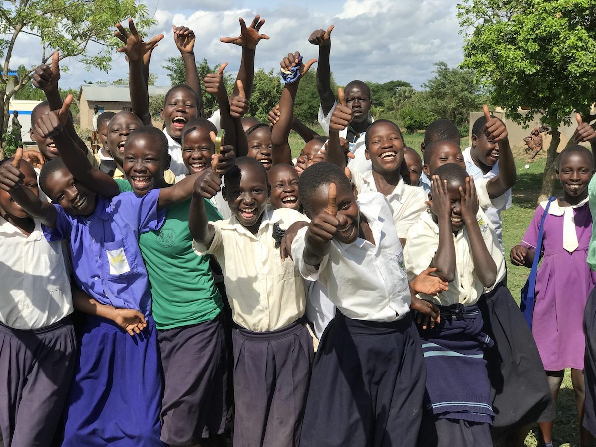 Students from Abutoadi Primary School